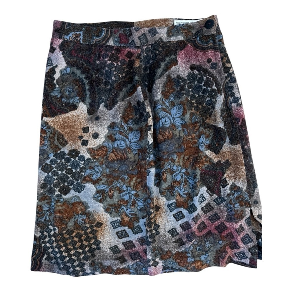 Vintage Floral Patterned Skirt Multicolor autumnal patchwork jacquard sz 42 - Picture 2 of 7